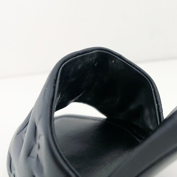 Louis Vuitton Revival Mule Monogram Yellow Heel Padded Heels Sandals - Picture 15 of 16